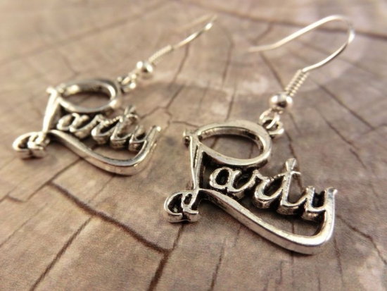 Preview: Party Ohrringe Vintage Optik Feiern Ausgehen Spass